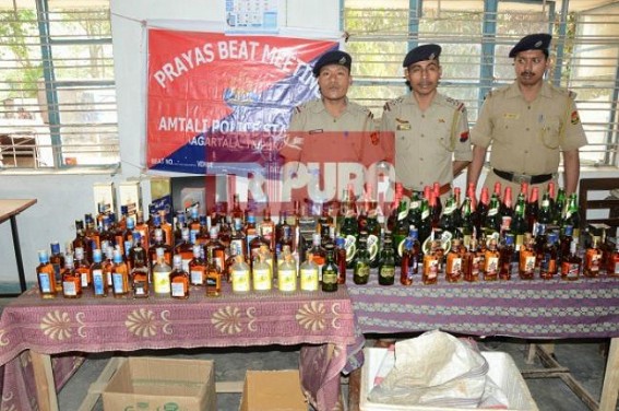 Successful liquor raid by Amtali Police